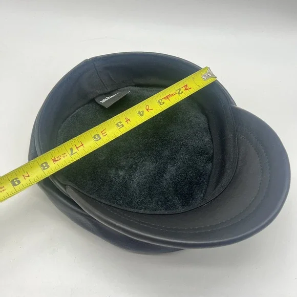Embroidered Jack Daniels Black Leather Biker Hat‎ Cap Rare 2003 Vintage